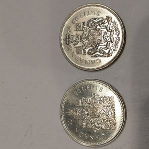 Pair of Canadian half dollars